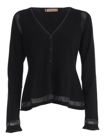 Shop Twinset Twin-set Cut-out Detail Cardigan In Nero