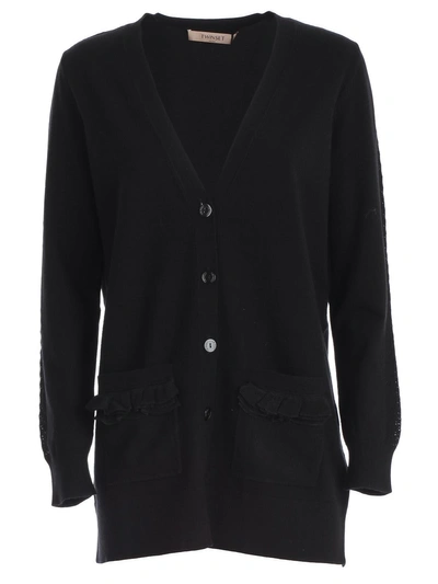 Shop Twinset Twin-set V-neck Cardigan In Nero