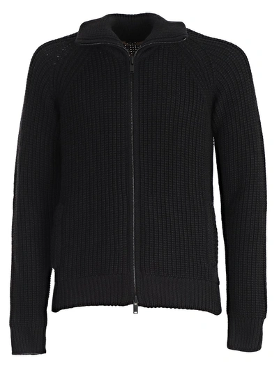 Shop Nuur Zip-up Sweater In Black