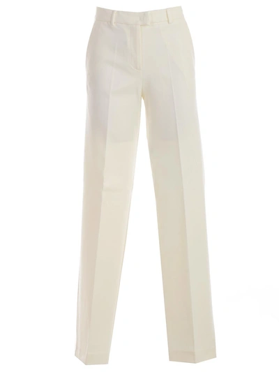 Shop Twinset Twin-set Straight Leg Trousers In Neve