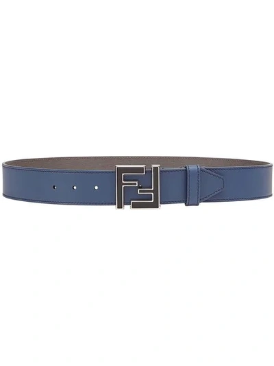 Shop Fendi Ff Buckle Belt In Blue