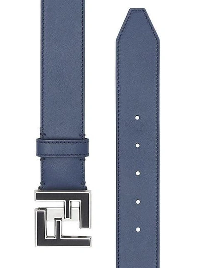 Shop Fendi Ff Buckle Belt In Blue