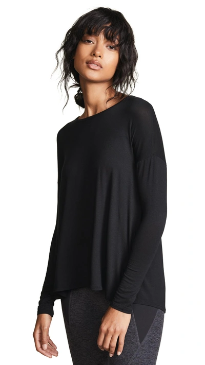 Shop Beyond Yoga Draw The Line Tie Back Pullover In Black