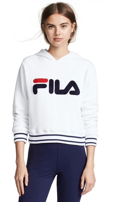Shop Fila Rosemary Hoodie In White/peacoat/chinese Red