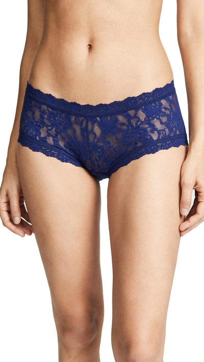 Shop Hanky Panky Signature Lace Boy Shorts In Odyssey Blue