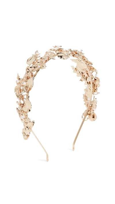 Shop Rosantica Maria Headband In Yellow Gold