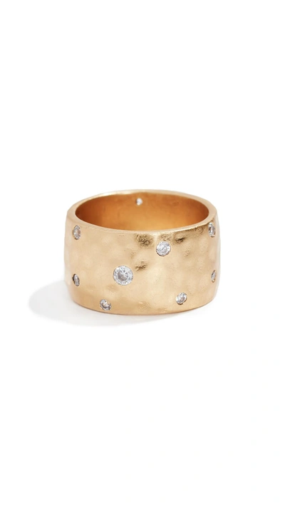 Shop Kate Spade Elegant Edge Cigar Ring In Clear/gold