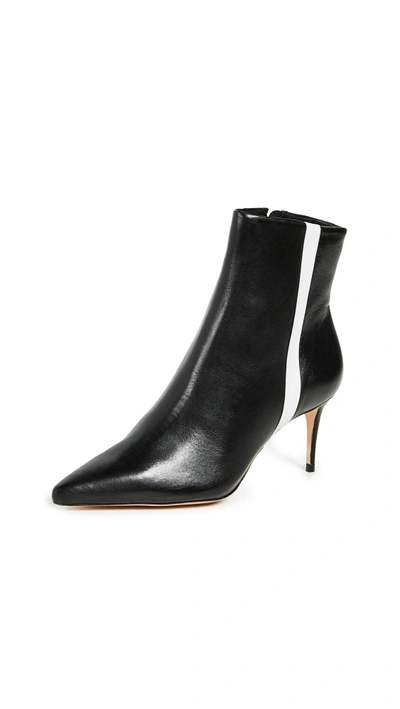 Shop Schutz Adrien Stripe Booties In Black/white