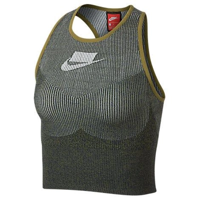 Shop Nike Women's Sportswear Tech Knit Crop Tank, Grey