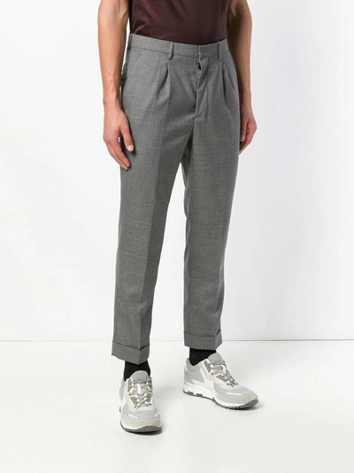 Shop Ami Alexandre Mattiussi Cropped Tapered Trousers - Grey