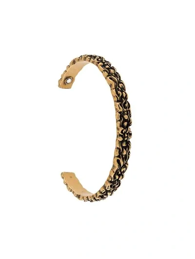 Shop Gucci Lion Mane Cuff Bracelet In 8062 Gold