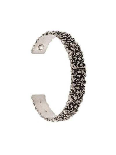 Shop Gucci Lion Mane Cuff Bracelet - Metallic