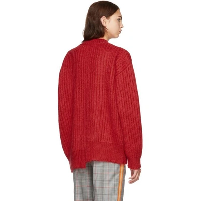 Shop Calvin Klein 205w39nyc Red Oversized Needle Punch Knit Sweater In 623 Red