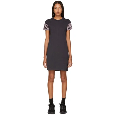 Shop Kenzo Grey Logo Sport T-shirt Dress In 98anthracit