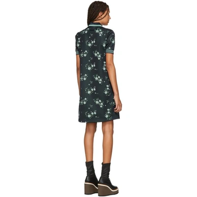 Shop Kenzo Navy Floral Zip Polo Dress In 76blue