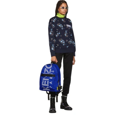 Shop Kenzo Navy Floral Comfort Sweatshirt In 78ink