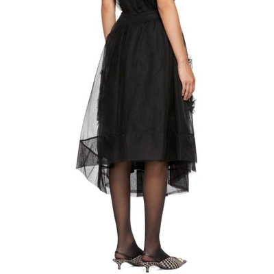 Shop Simone Rocha Black Ruched Tulle Skirt