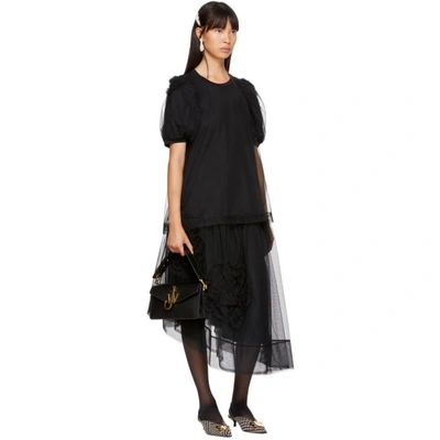 Shop Simone Rocha Black Ruched Tulle Skirt