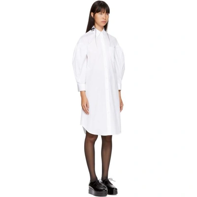 Shop Simone Rocha White Beaded Shirt Dress In Wh/blk