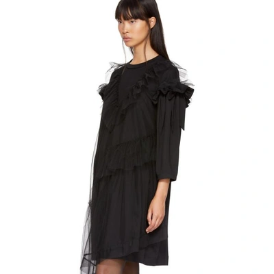Shop Simone Rocha Black Tulle T-shirt Dress