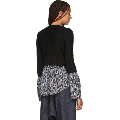 Shop Kenzo Black And Grey Leopard Mix Sweater In 93grey