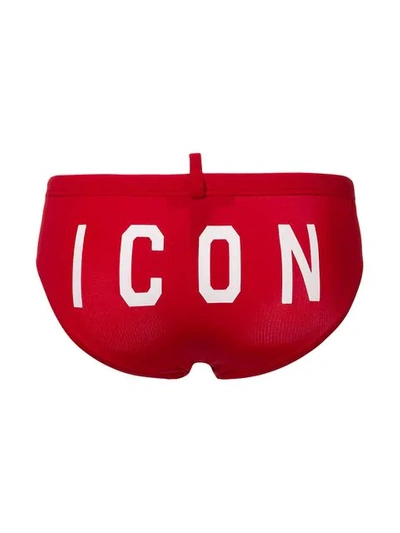 Shop Dsquared2 Icon Swim Trunks In Red