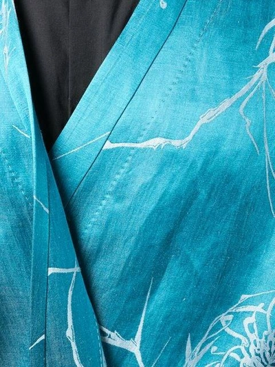 Shop Haider Ackermann Belted Floral Embroidered Coat - Blue