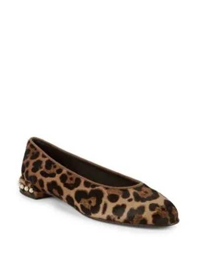 Shop Stuart Weitzman Chicpearl Velvet Ballet Flats In Rumbob