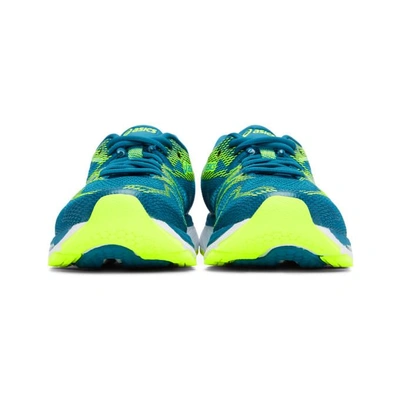 Shop Asics Blue And Green Gel-nimbus 20 Sneakers In Blue/lagoon