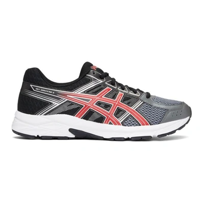 Shop Asics Black And Red Gel-contend 4 Sneakers In Black/red