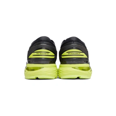 Shop Asics Black And Green Gel-kayano 25 Sneakers In Black/lime