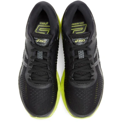 Shop Asics Black And Green Gel-kayano 25 Sneakers In Black/lime