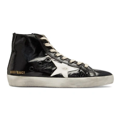 Shop Golden Goose Black Shiny Francy High-top Sneakers