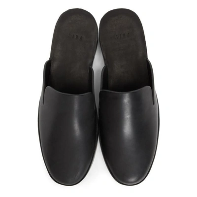 Shop Feit Black Hand Sewn Slide Loafers