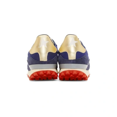 Shop Golden Goose Blue Nylon Starland Sneakers