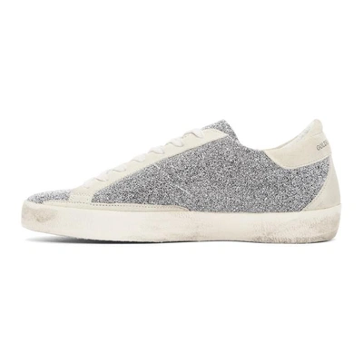 Shop Golden Goose Silver Limited Edition Crystal Galaxy Superstar Sneakers