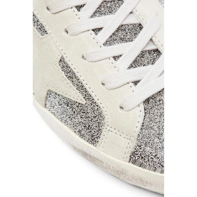 Shop Golden Goose Silver Limited Edition Crystal Galaxy Superstar Sneakers