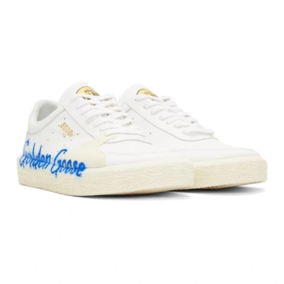 Shop Golden Goose White Tenthstar Bluette Sneakers In White Leath