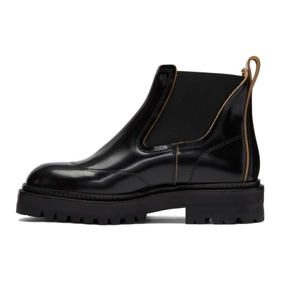 Shop Marni Black Treaded Chelsea Boots In 00n99 Black