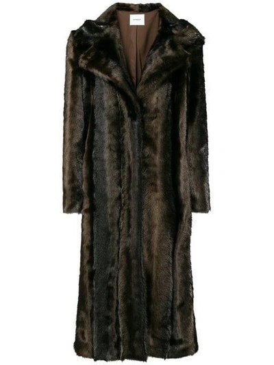 Shop Dondup Faux Fur Coat - Brown