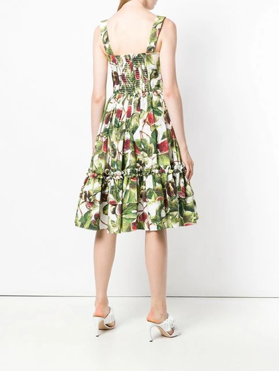 Shop Dolce & Gabbana Printed Poplin Dress In Green