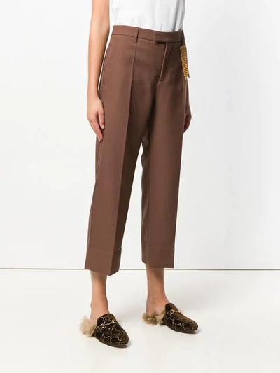 Shop The Gigi Irma Cropped Trousers - Brown