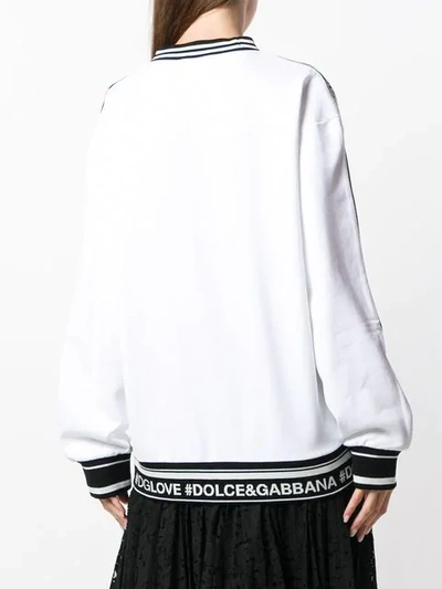Shop Dolce & Gabbana Logo Stripe Long In White