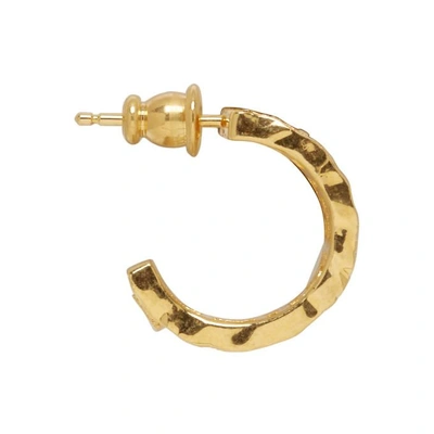 Shop Givenchy Gold 4g Hoops In 710 Gold