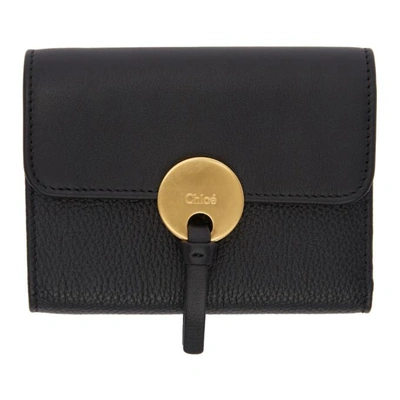 Shop Chloé Chloe Black Indy Compact Wallet In 001 Black
