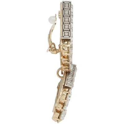 Shop Lanvin Gold And Silver Crystal Clip-on Earrings In S2 Crystal