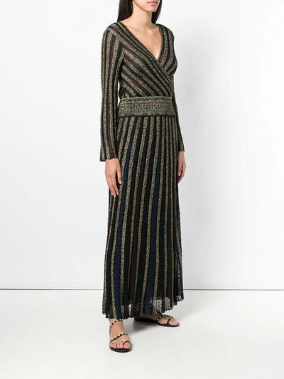 Shop Missoni Striped V-neck Lurex Dress - Black