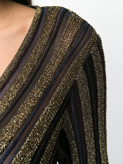 Shop Missoni Striped V-neck Lurex Dress - Black