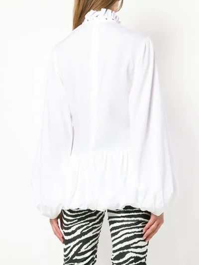 Shop Marques' Almeida Marques'almeida Flared Frill Trim Shirt - White