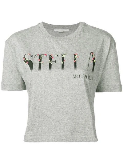 Shop Stella Mccartney Logo Patch T-shirt In Grey